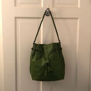 Spring Green Talbots Leather Bucket Handbag Purse